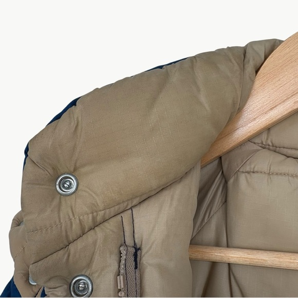 Vintage 70s L.L. Bean Hooded Puffer Parka | Sz Small (Estimated) | Blue & Tan - Picture 11 of 16